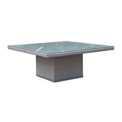 Skyline Pacific Walnut and Glass Top Outdoor 6-8 Seater Square Dining Table - 180cm