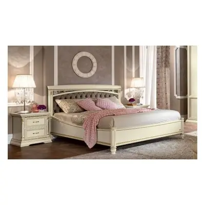 Camel Treviso Night White Ash 5ft King Size Italian Capitonne Storage Ring Bed