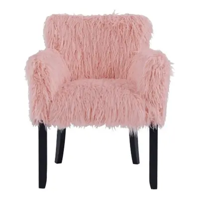 Heavy Shag Pink Faux Sheepskin Fur Tub Chair