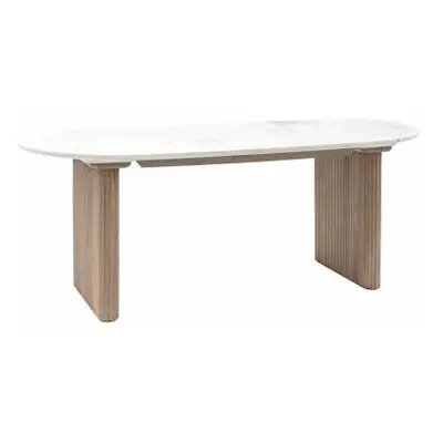 Marmo 200cm White Marble Top Oval Dining Table