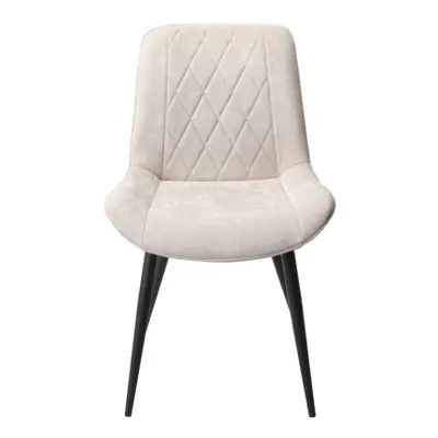 2 x Addison Diamond Stitch Natural Fabric Dining Chair