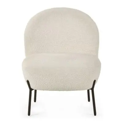 Lulu Ivory Boucle Fabric Accent Chair