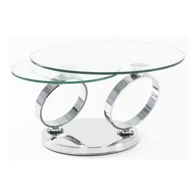 Circles Swivel Glass Top Round Coffee Table