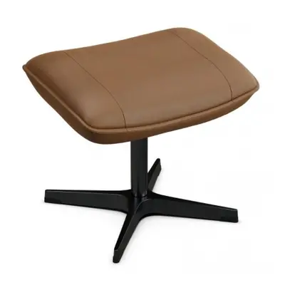 Bordeaux Club Royal Light Brown Leather Footstool