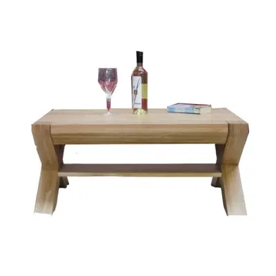 Massive Oak Medium Coffee Table with X Leg