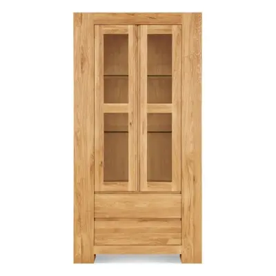 Clemence Richard Massive Oak Tall Wide Display Cabinet