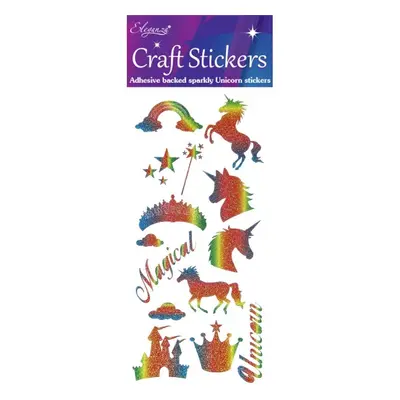 Unicorn Rainbow Glitter Eleganza Craft Stickers