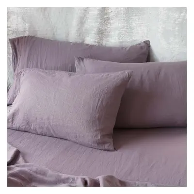 Linen Pillowcase (Pair), Elderberry By Piglet in Bed | Size: Super King | Colour: Elderberry