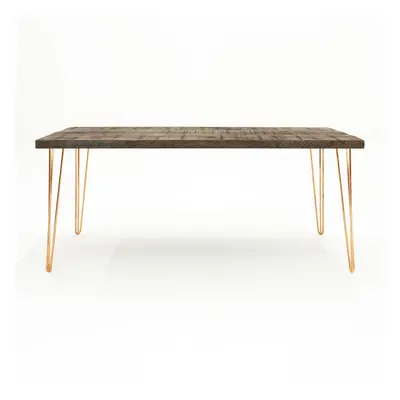 Ouseburn Dining Table - Medium Oak Brass 150cm - Funky Chunky Furniture