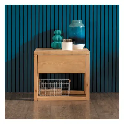 Sandyford Bedside Table With Drawer - Rustic Pine - Funky Chunky Furniture