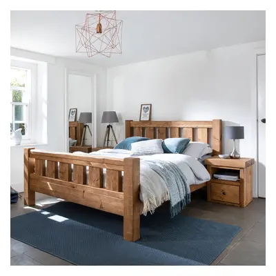 Derwent Bed Frame With Footboard - Teak - Single | Funky Chunky Furniture - Funky Chunky Furnitu