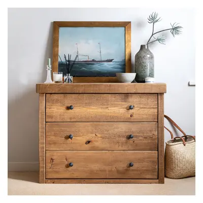 Derwent Chest Of Drawers - 3 - Teak - Metal | Funky Chunky Furniture - Funky Chunky Furniture