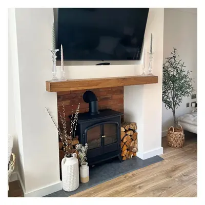 4x4 Oak Mantel Beam - Outlet - Save 20% - Smoke Oak 30cm - Funky Chunky Furniture