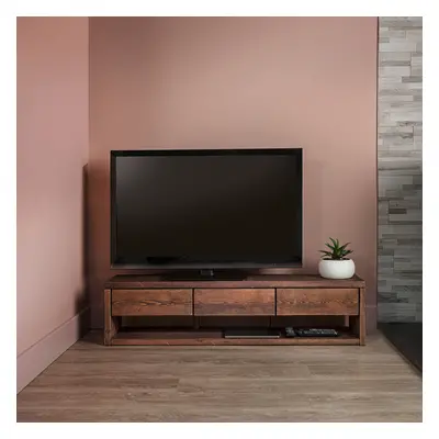 Pandon TV Stand 3 Drawers And Storage - Medium Oak - Funky Chunky Furniture