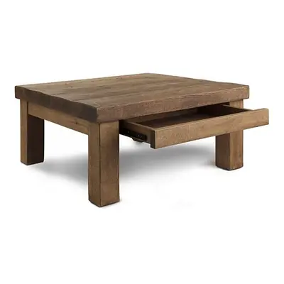 Wansbeck Square Coffee Table - Large Rustic Pine Without Shelf - Funky Chunky Furniture