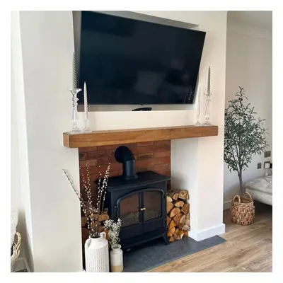 4x4 Oak Mantel Beam (9x9cm) - 80cm Light Oak - Funky Chunky Furniture