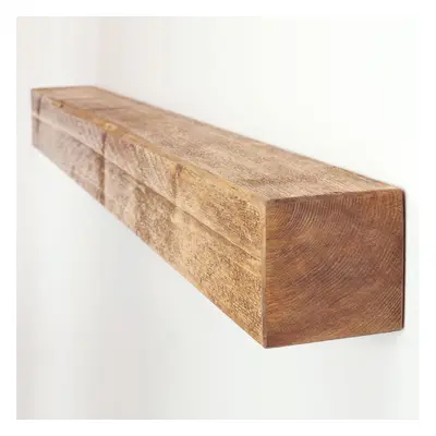 4x4 Rustic Mantel Beam (10x10cm) - 110cm Medium Oak - Funky Chunky Furniture