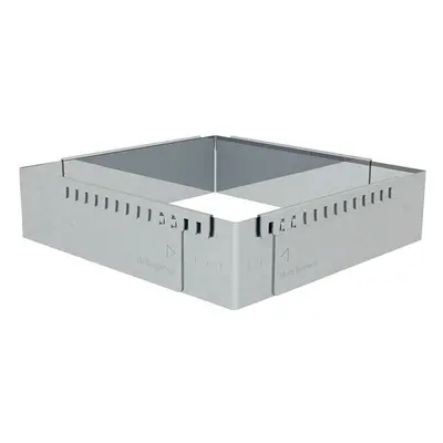 Extendable stainless steel square dessert mould De Buyer