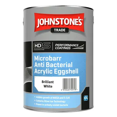 Johnstones Trade - Microbarr Anti Bacterial Acrylic Eggshell Brilliant White 5L