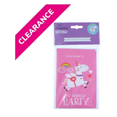 Unicorn Party Invitations With Envelopes 16pk