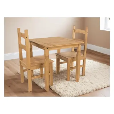 Core Corona Pine Square Dining Table and 2 Chair Set