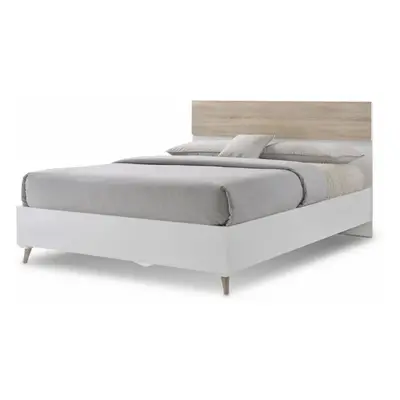 LPD Stockholm 4ft6 Double White and Oak Wooden Bed Frame