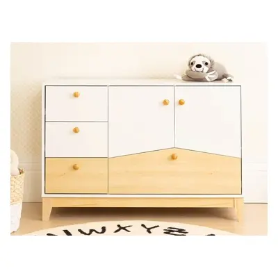 Seconique Cody White and Pine 2 Door 4 Drawer Storage Unit