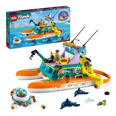 LEGO® 41734 Friends Sea Rescue Boat Toy with Dolphin Figures