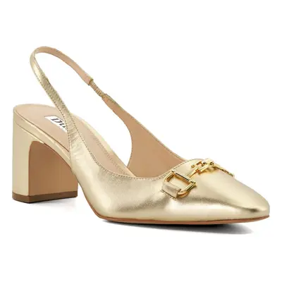 Dune Detailed Leather Women's Gold Heels