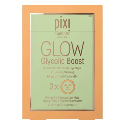 PIXI GLOW Glycolic Acid Boost Sheet Mask (Pack of 3)