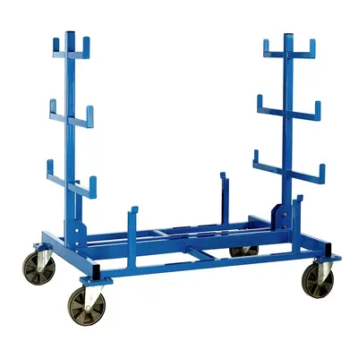 Heavy Duty Mobile Bar Storage Rack - 3 arms