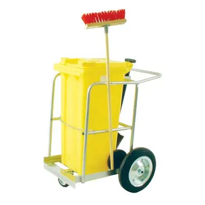 Street Cleaning Barrow with 120L Red Wheelie Bin, Brush And Shovel