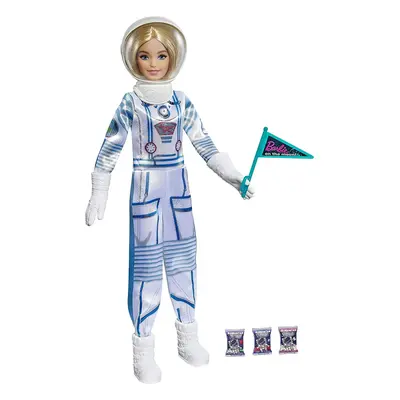 Barbie Space Discovery Astronaut Doll Blonde in Spacesuit, Helmet, Gloves & Flag