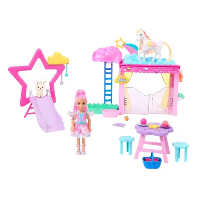 Barbie Chelsea Doll and Baby Pegasus Playset Toy Set with Bunny