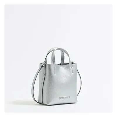 Mini silver leather Chihuahua bag
