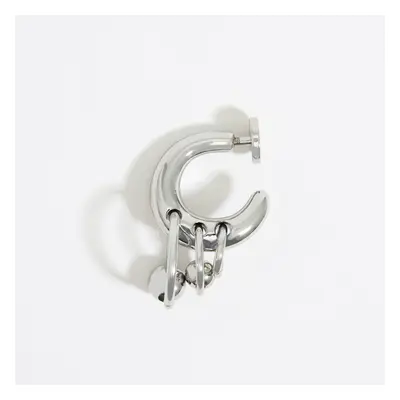 Silver hoops bag charm