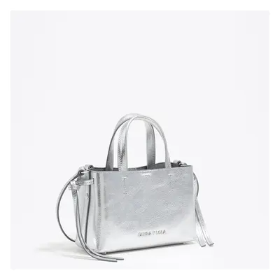 Mini silver leather Chihuahua bag