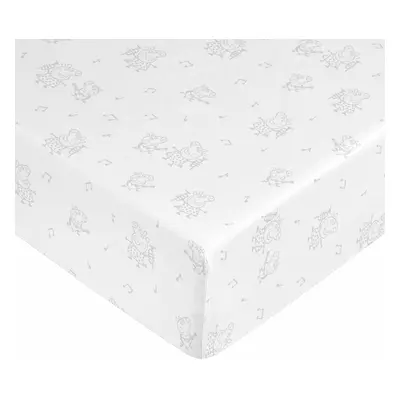 Fitted bottom sheet Peppa Pig White Grey 90 x 200 cm 100% cotton