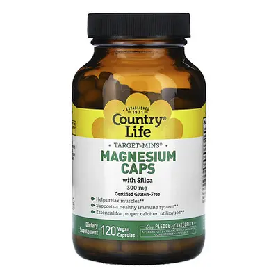 Country Life  Target-Mins  Magnesium Caps with Silica  300 mg  120 Vegan Capsules