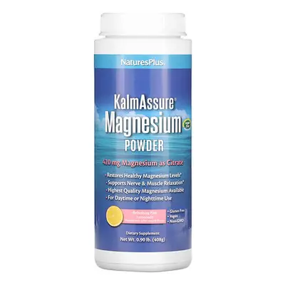 NaturesPlus  Kalmassure Magnesium Powder  Refreshing Pink Lemonade  420 mg  0.9 lb (408 g)