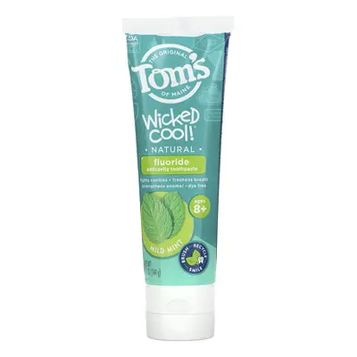 Tom's of Maine  Wicked Cool!  Natural Fluoride Anticavity Toothpaste  Ages 8+  Mild Mint   5.1 o