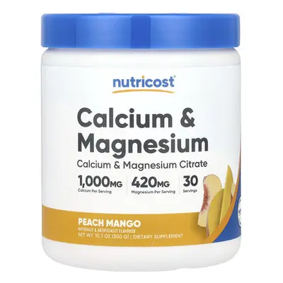 Nutricost  Calcium & Magnesium  Peach Mango  10.7 oz (300 g)