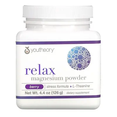 Youtheory  Relax  Magnesium Powder  Berry  4.4 oz (126 g)