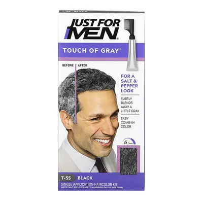 Just for Men  Touch of Gray  Comb-In Hair Color  Black T-55  Single Application Haircolor Kit