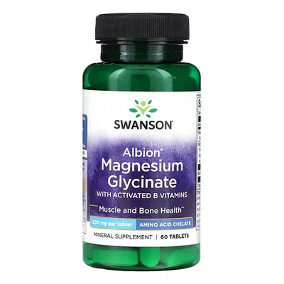 Swanson  Albion Magnesium Glycinate with Activated B Vitamins  200 mg  60 Tablets