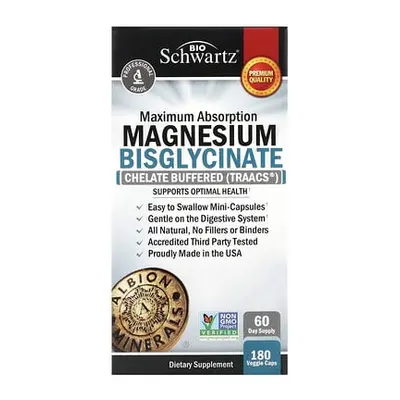 BioSchwartz  Maximum Absorption Magnesium Bisglycinate  180 Veggie Caps