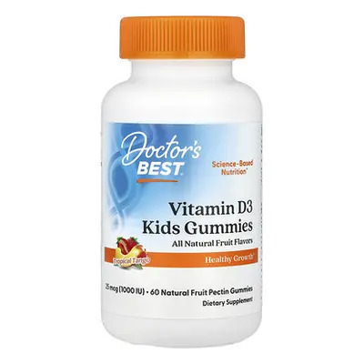 Doctor's Best  Vitamin D3 Kids Gummies  Tropical Tango   25 mcg (1 000 IU)  60 Natural Fruit Pec