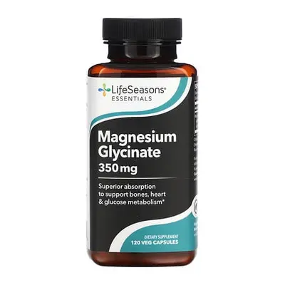 LifeSeasons  Magnesium Glycinate  350 mg  120 Veg Capsules (87.5 mg per Capsule)