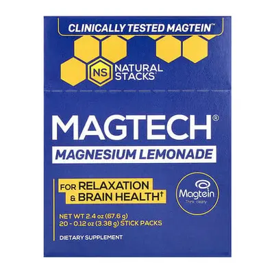 Natural Stacks  MagTech  Magnesium  Lemonade  20 Stick Packs  0.12 oz (3.38 g) Each