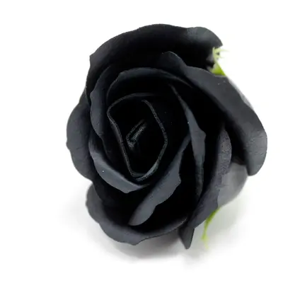 Craft Soap Flowers - Med Rose - Black - Pack Of 10